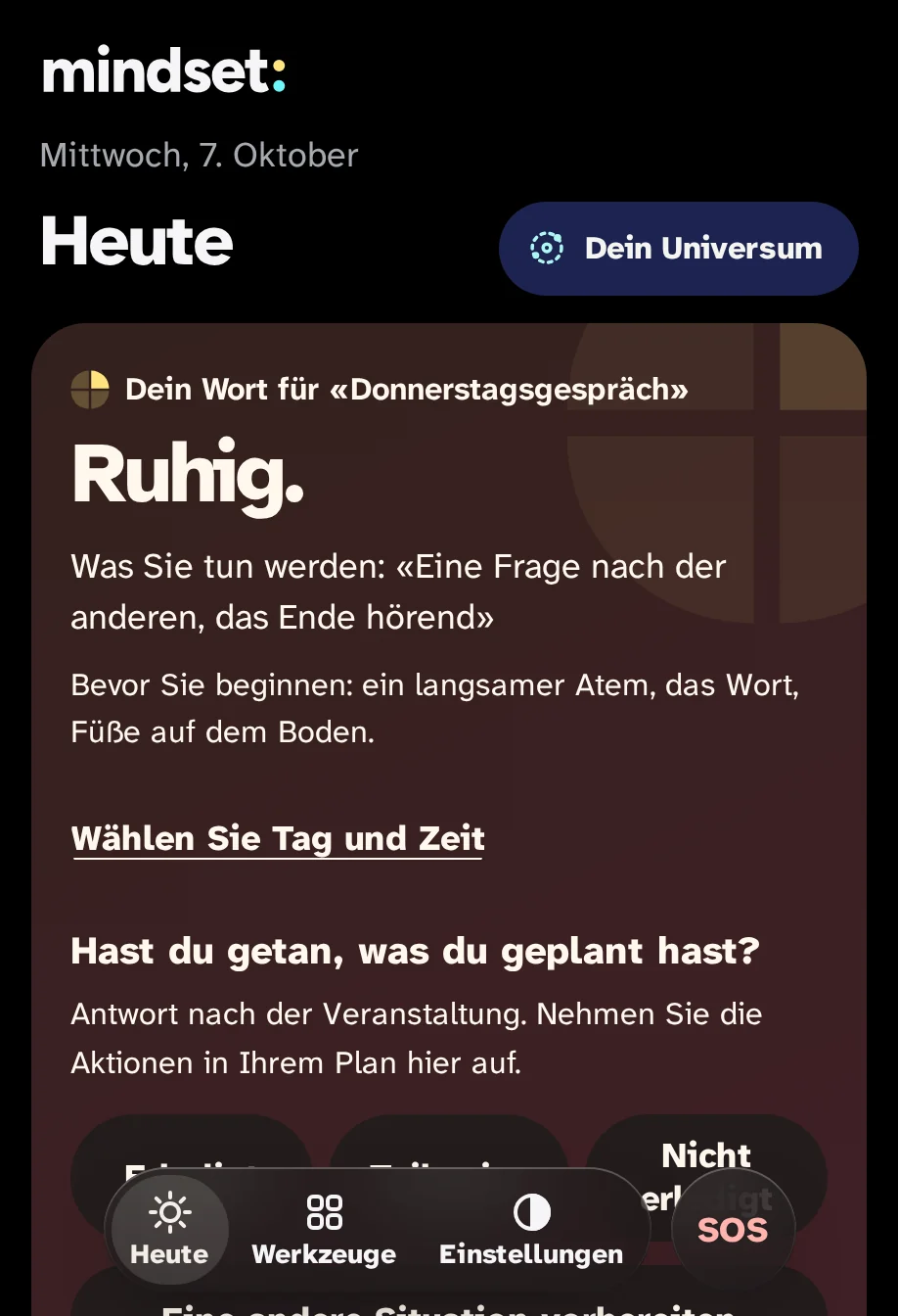 Heute mit ruhiger Energie: Das Brett des Klaviers ist ruhig in sanften Farben.