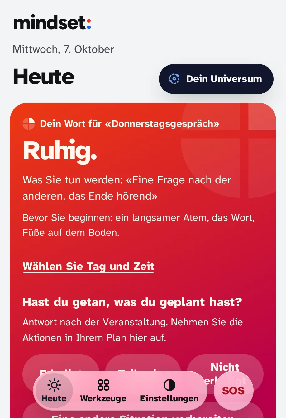 Heute mit voller Energie: die gleiche Karte, in einem vollen Rot.