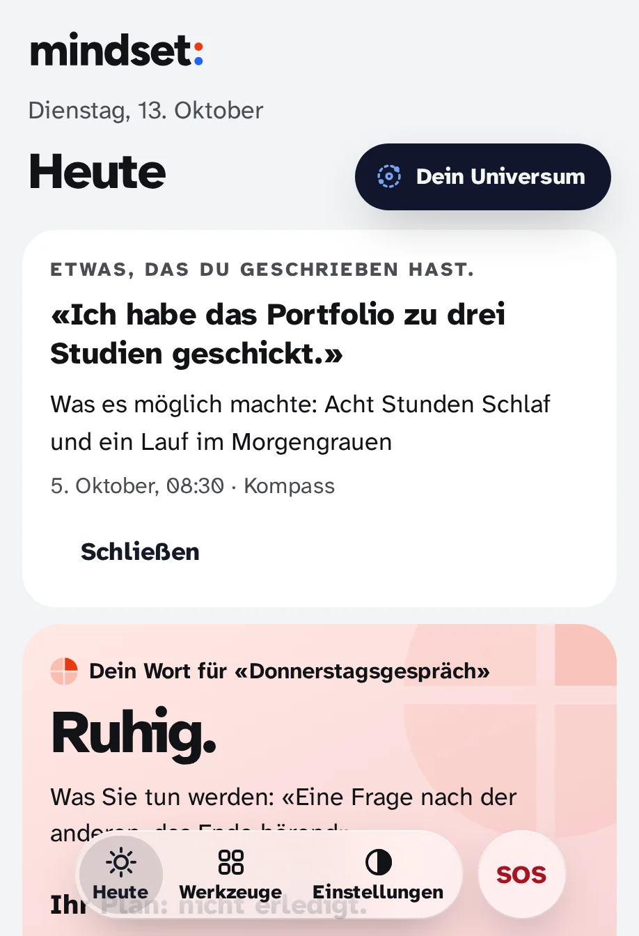 Heute in einem Tag unten: etwas, das Sie geschrieben haben, schickte ich das Portfolio an drei Studien, und was es möglich machte.