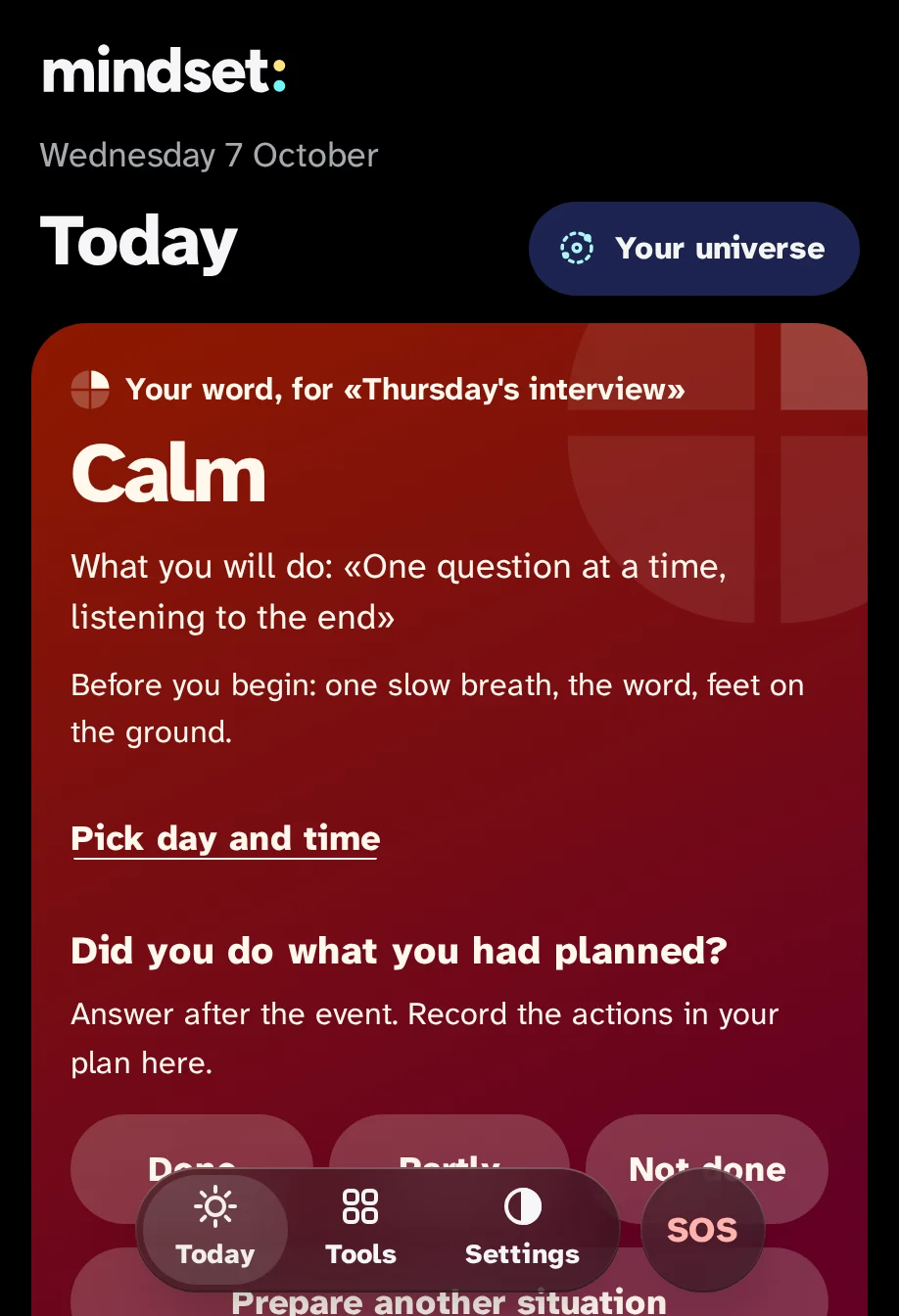 Today with full energy: the same card, in a full red.
