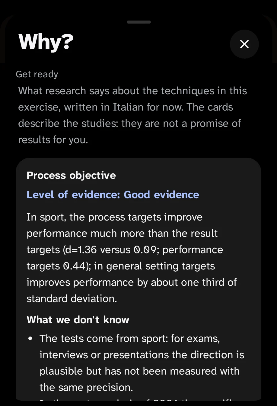 The sheet "Why?" of "Preparations": process objectives, test level "Provinces good" and what we do not know.