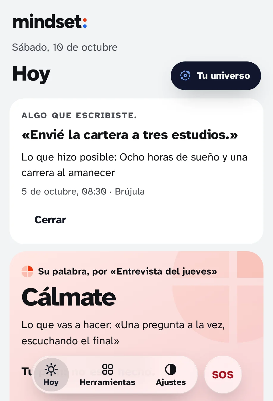 Hoy en un día: algo que escribiste, envié la cartera a tres estudios, y lo que lo hizo posible.