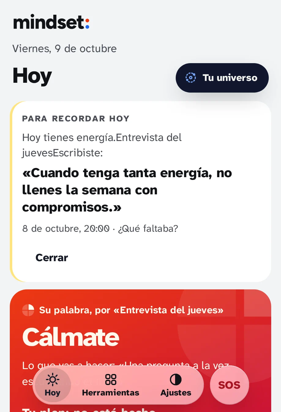 Hoy en un día con energía: "Recordar hoy" es la trampa escrita después de un viaje.