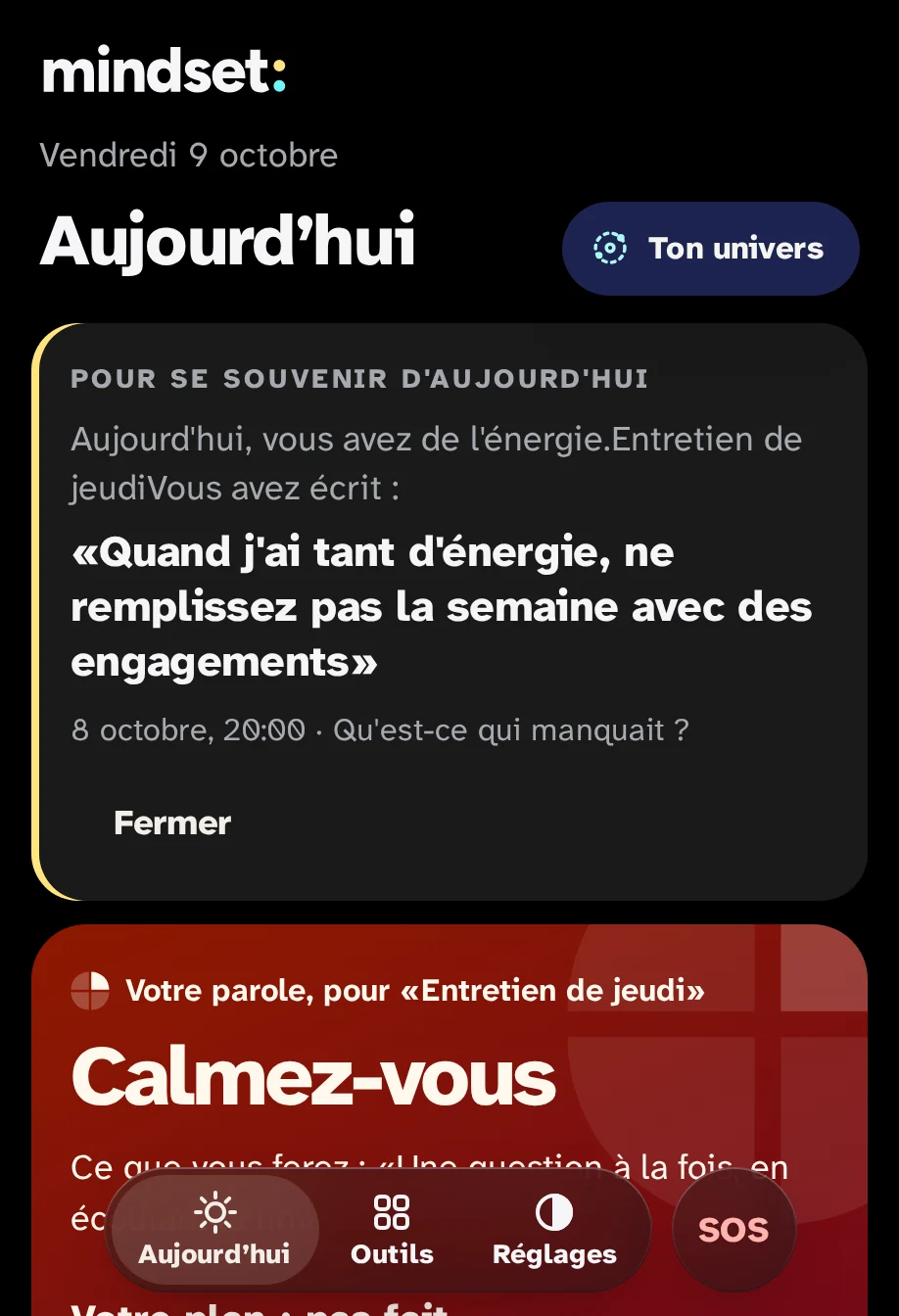 Aujourd'hui, dans une journée d'énergie : "Pour se rappeler aujourd'hui" est le piège écrit après un voyage.