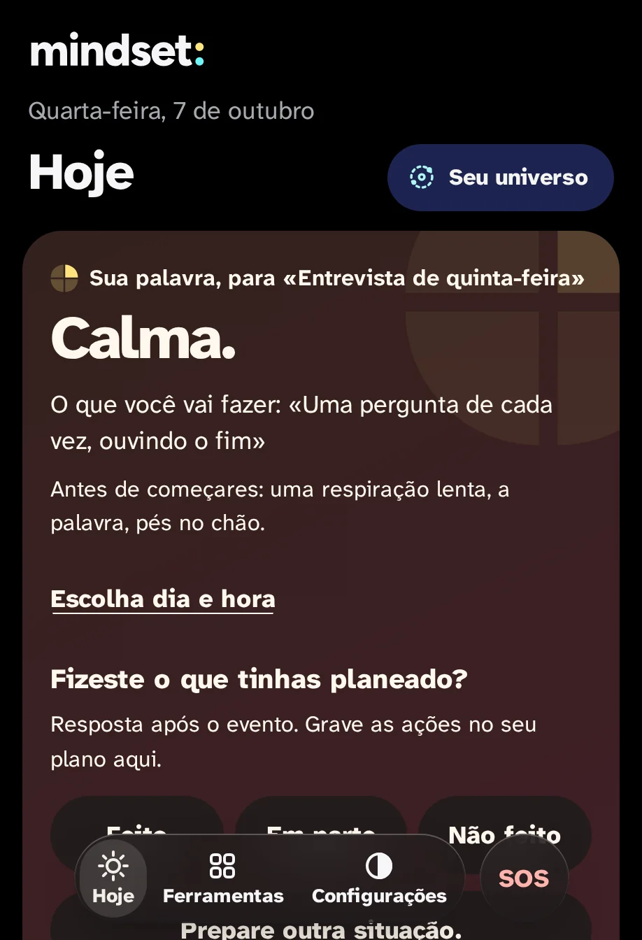 Hoje com energia calma: a placa do piano é calmamente em cores suaves.