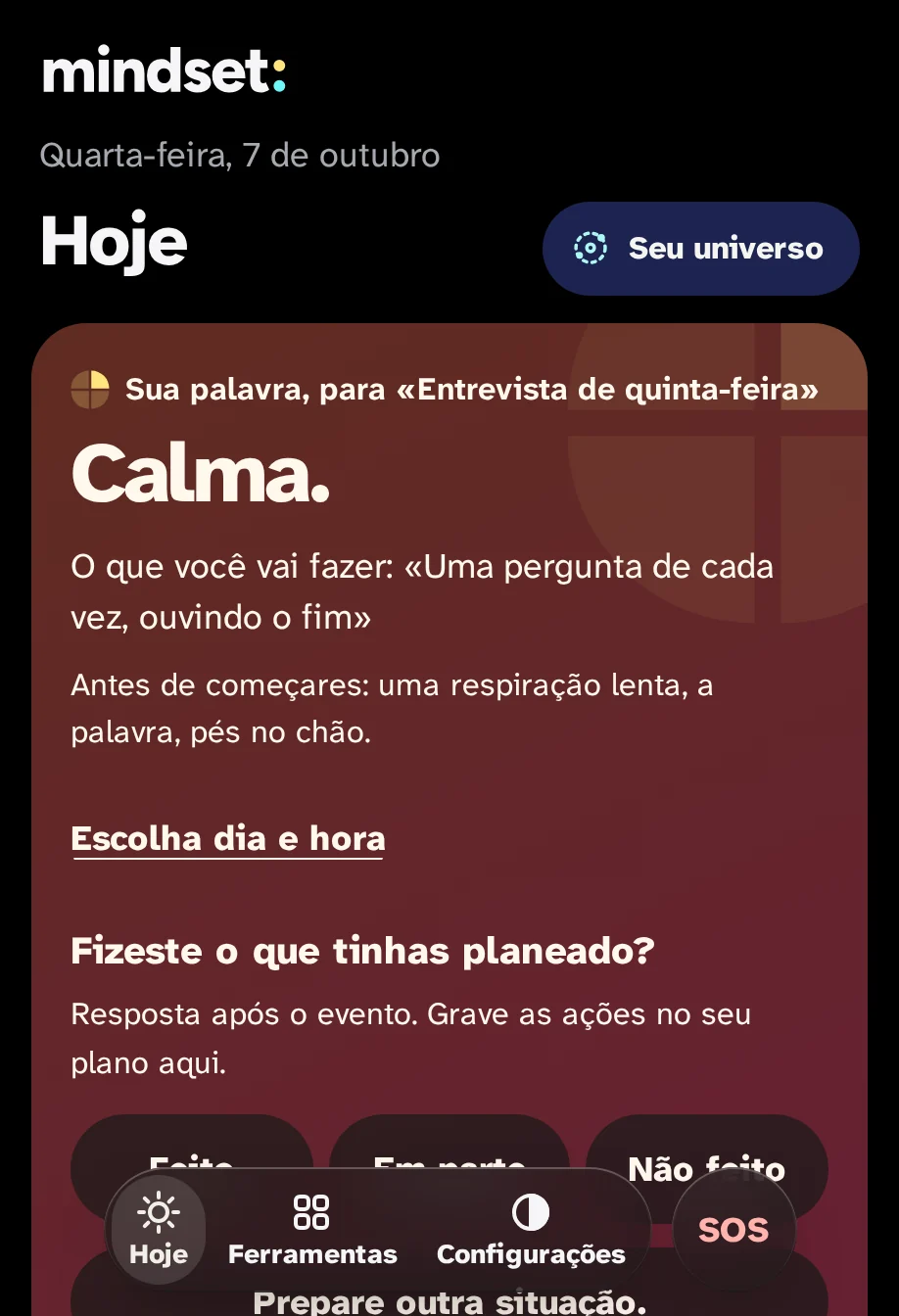 Hoje com a energia ao vivo: o mesmo cartão, com cores mais brilhantes.