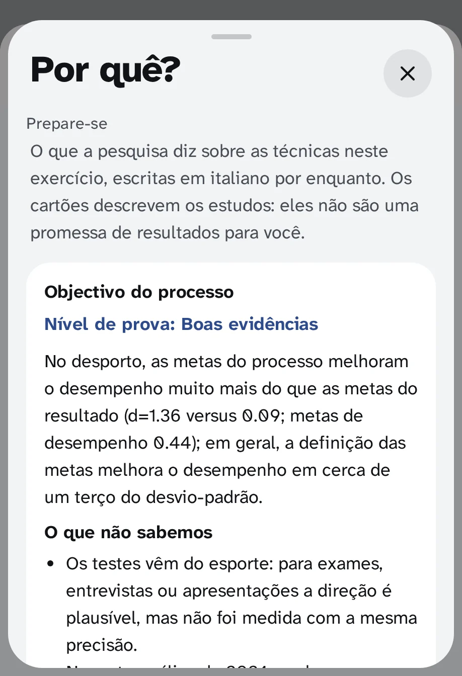 A folha "Porquê?" de "Preparações": objetivos do processo, nível de teste "Províncias boas" e o que não sabemos.