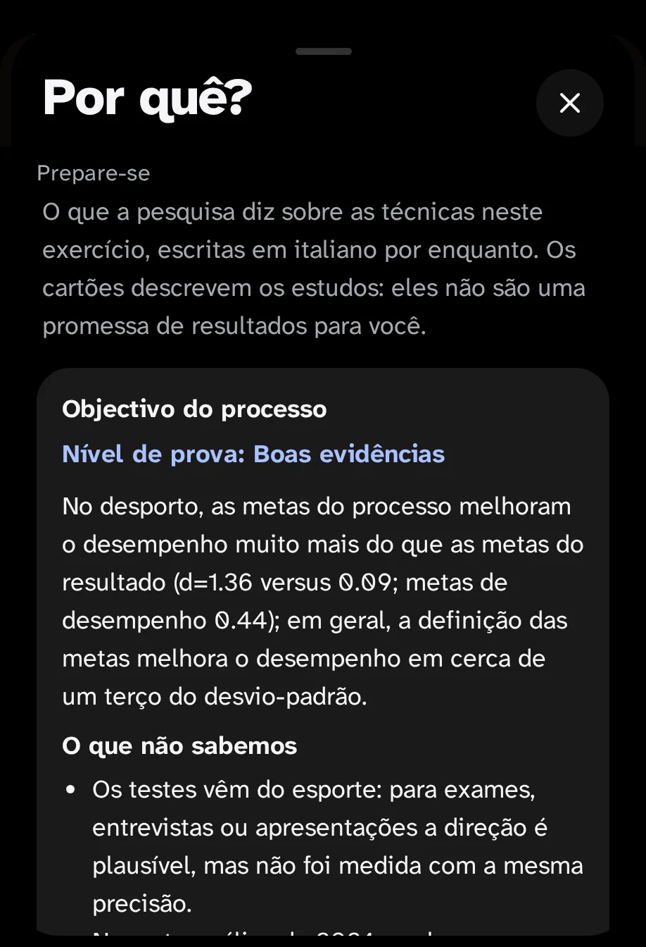 A folha "Porquê?" de "Preparações": objetivos do processo, nível de teste "Províncias boas" e o que não sabemos.