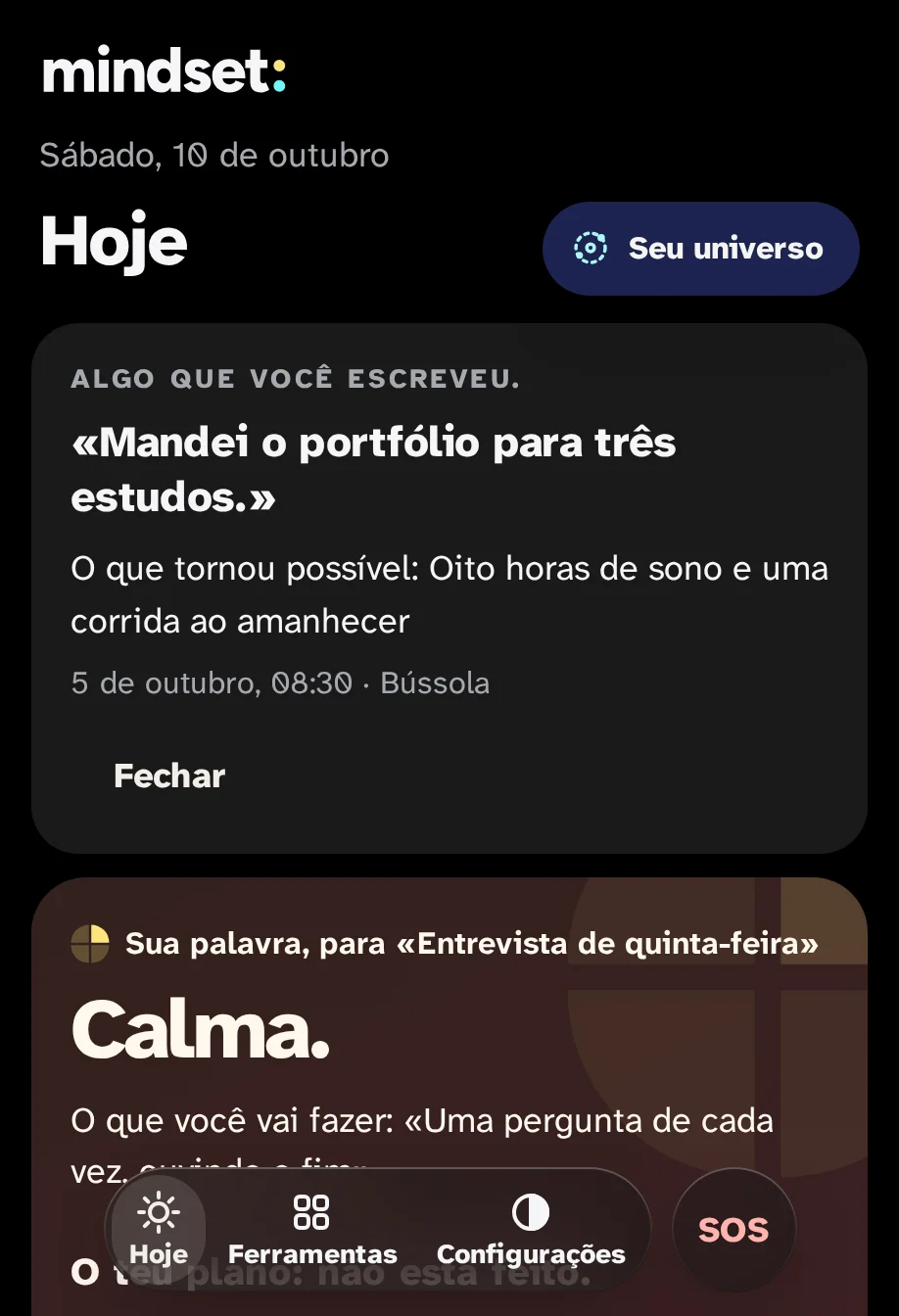 Hoje em dia: algo que você escreveu, eu enviei o portfólio para três estudos, e o que o tornou possível.