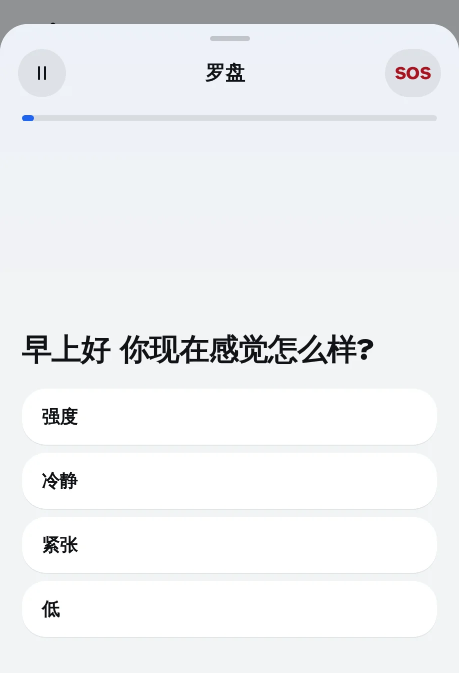 应用指南: “早上好,你现在感觉如何?”四个答案:用能量、和平、紧张、士气低落。